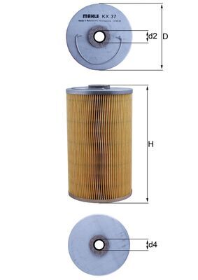 KNECHT Kraftstofffilter Universal Ø98,0mm 98,0mm für MWM MERCEDES-BENZ MAN 01151306 0000923405 0000920205 KX 37 Image