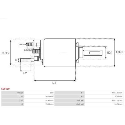 AS-PL Magnetschalter, Starter Universal 12V SS6019 Image