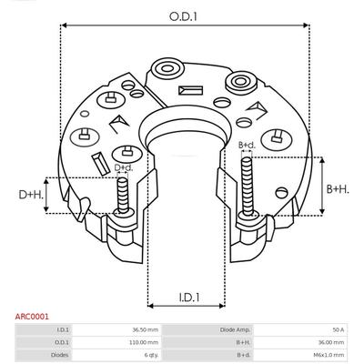 AS-PL Gleichrichter, Generator Universal 110,00mm ARC0001 Image