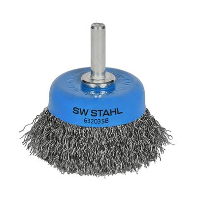 SWSTAHL Topfbürste, gewellt, ø 50 mm, 6 mm Pinselbürste, Bohrmaschine 63203SB Image