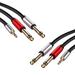 2X 3.5mm to Dual 6.5mm Adapter Audio Cable 3.5 to 6.5 AUX Cord 3.5 Splitter for Guitar Mixer Amplifier Bass