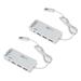 2X 3 Port USB 2.0 Hub External 7.1Ch Sound Card Headset Microphone Adapter for Pc White