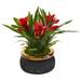 Nearly Natural 11 inch Bromeliad Artificial Plant in Stoneware Planter