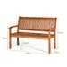 EEPHO Two Person Solid Wood Garden Bench with Curved Backrest and Wide Armrest