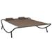 vidaXL Outdoor Lounge Bed Fabric Brown 48075