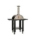 WPPO 25 in. Karma Wood Fired Oven with Stand Wheels & Side Shelves Black