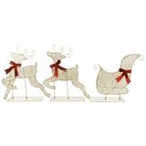 Northlight 3pc LED Lighted Reindeer and Sleigh Outdoor Christmas Decoration