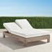 St. Kitts Double Chaise in Weathered Teak with Cushions - Salta Palm Cobalt - Frontgate