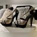 Jessica Simpson Shoes | Jessica Simpson Gelio Ivory Leather Snakeskin & Black Platform Heels, 7m | Color: Black/Cream | Size: 7