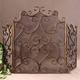 BIBOYA Fire Guard Brass Antique Fire Guard Screen Cover, 3 Panel Handcrafted Wrought Fire Spark Protector Grate, Foldable Flame Barrier for Open Fire Safety (Size : Height 65cm/26)