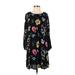 Old Navy Casual Dress - Shift: Black Floral Dresses - Women's Size X-Small
