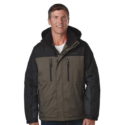 Free Country Men's Trifecta Mid-Weight Jacket (Size XXL) Dark Olive/Jet Black/Deep Charcoal, Polyester