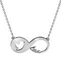 Zeeme Basic Collier 925/- Sterling Silber Rhodiniert Infinity Taube Namenskette Namen 925/- Sterling Silber 45+3Cm Glänzend