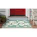 White 36 x 24 x 0.375 in Area Rug - DBK Transitional Rugs Frontporch Shell Toss Indoor/Outdoor Rug Aqua 2' X 5' | 36 H x 24 W x 0.375 D in | Wayfair