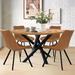 Trent Austin Design® Pinkard 4 - Person Round Dining Table Set Wood/Upholstered/Metal in Brown/Gray | 29 H x 47 W x 47 D in | Wayfair