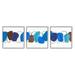 Stupell Industries Modern Oblong Blue Shapes Geometric Abstract Scribble by Ruth Fromstein - 3 Piece Floater Frame Graphic Art Set on Canvas Canvas | Wayfair