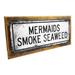 Trinx Indoor Retro Mermaids Smoke Seaweed Metal Sign, Wall Art For Tropical Decor, Surf Decor, Beach Cottage, Vacation Rental Wood in Brown | Wayfair