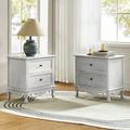 Lundgren 24" Tall 2 - Drawer Nightstand Wood in White Laurel Foundry Modern Farmhouse® | 24 H x 24 W x 16 D in | Wayfair