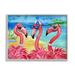 Trinx Flamingo Friends Tropical Island Coast by Paul Brent - Graphic Art on Wood in Blue/Brown/Pink | 24 H x 30 W x 1.5 D in | Wayfair