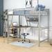 Heddwyn Twin Sleigh Loft Bed w/ Shelves by Mason & Marbles Metal in Gray | 70 H x 41 W x 78 D in | Wayfair 269958B66E664D51911EEE6CCC86D2B7