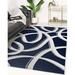 White 60 x 36 x 0.08 in Area Rug - Orren Ellis Shery Abstract Machine Made Power Loom Area Rug in Blue | 60 H x 36 W x 0.08 D in | Wayfair