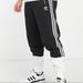 Adidas Pants | Adidas Originals Fleece Sweatpants In Black With Contrast Hem | Color: Black/White | Size: Various