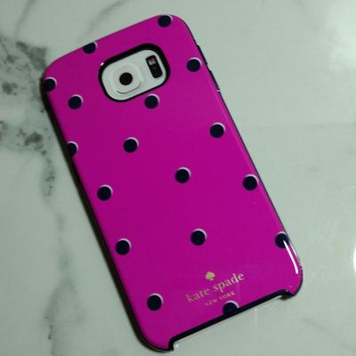 Kate Spade Accessories | Kate Spade Pink & Navy Dot Galaxy S6 Hybrid Hard Shell Phone Case New | Color: Black/Pink | Size: Galaxy S6