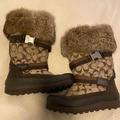 Coach Shoes | Coach Mariette Rabbit Fur Trim Winter Boots W 6m | Color: Silver | Size: 6