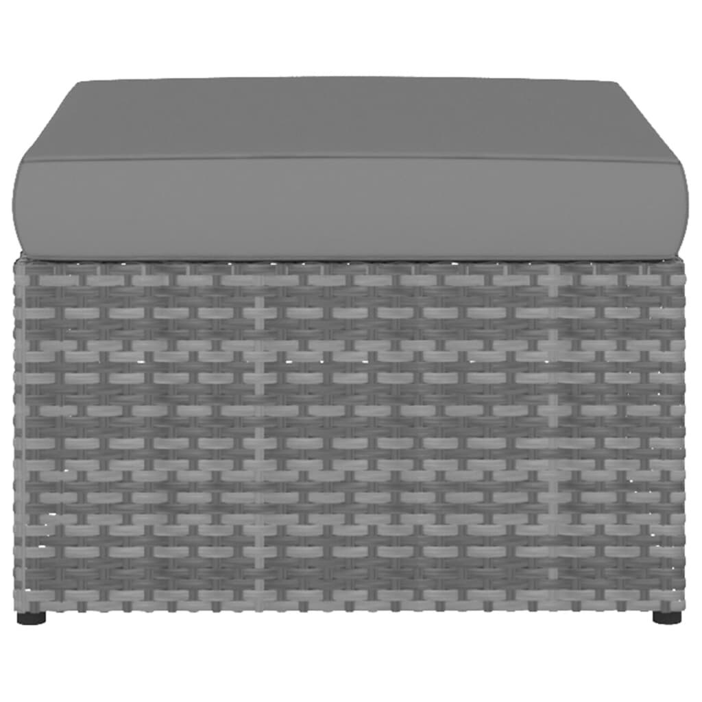 vidaXL Gartensessel mit Hocker Poly Rattan Anthrazit : Farbe - Anthrazit Image