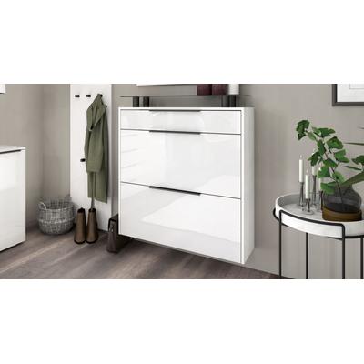 Schuhschrank BORCHARDT MÖBEL "Tom", weiß (weiß hochglanz), B:89cm H:96cm T:24cm, Spanplatte, Schränke Image