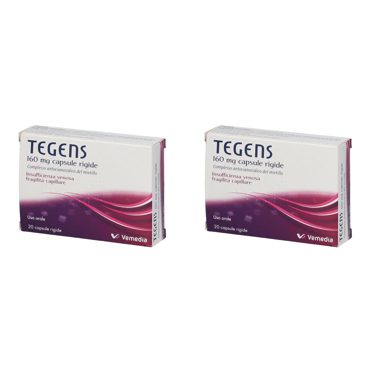 Tegens 160 mg Insufficienza Venosa, Gambe Gonfie, Stanche e Pesanti 2x