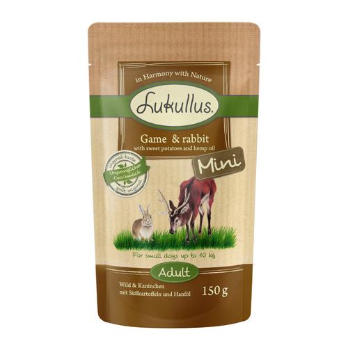 Sparpaket Lukullus Mini Frischebeutel 24 x 150 g - Wild & Kaninchen