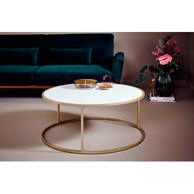 Couchtisch JAHNKE "SOL COFFEE", weiß (gold, marmor weiß, gold, look, marmor, optik), B:89,5cm H:41cm T:89,5cm, Tische Image