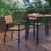 Steelside™ Norbury Stackable All-Weather Aluminum Patio Chairs w/ Faux Teak Slats Wood in Brown | 33.75 H x 22.5 W x 20.75 D in | Wayfair
