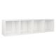 Les Tendances - Meuble tv 4 niches bois blanc brillant Asana 143 cm