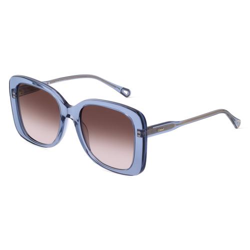 Chloé CH0125S Damen-Sonnenbrille Vollrand Eckig Bio-Acetat-Gestell, blau