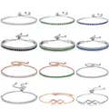 UMODE – Bracelets de Tennis avec lettres colorées pour Femme et fille chaîne en or blanc or Rose