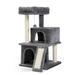33.8 in.H Gray Cat Tower with Condos, Posts and Dangling Balls