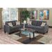 Living Room Furniture 2pc Sofa Set Blue Grey Polyfiber Tufted Sofa Loveseat w Pillows Cushion Couch Solid pine