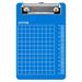 Blue Green Plastic Clipboards with Low Profile Metal Clip Document Holder with Retractable Hanging Hook for Office