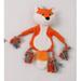 Juiluna Stuffingless Squeaky Dog Toys Crinkle Dog Toy with Rope Knots Orange Fox Shape No Stuffing Dog Chew Toys for Small Medium Dogs