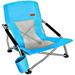 Portable Folding Beach Chair With Cup Holder Camping Ultralight Compact - Blue