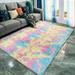 Soft Area Rug Fluffy Rug Tie-dye Gradient Shaggy Rug For Bedroom Living Room Soft Area Rug Fluffy Rug Tie-dye Gradient Shaggy Rug Soft Fluffy For Bedroom Living Room Home Rainbow Color 50*80CM