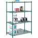 Nexel 5 Tier Wire Shelving Starter Unit 48 W x 24 D x 86 H Green Epoxy Finish