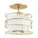 C8114-VGL-Troy Lighting-Reedley - 3 Light Semi-Flush Mount-14.5 Inches Tall and 14 Inches Wide-Vintage Gold Leaf Finish