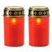 Welling 2Pcs Outdoor Cemetery Ritual Waterproof Candle Lamp Solar Powered Eletric Light