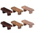 Etereauty Bench Mini Chair Park Model Wood Landscape Garden Toys Furniture Prop Decor Decors Microbonsai Resin Miniature Stool