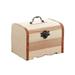 Mini Vintage Wood Coin Saving Bank Box Wooden Money Piggy Bank Treasure Stash Chest Box Organizer with Lock - Size S (Pattern of