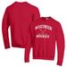 Men's Champion Red Wisconsin Badgers Hockey Icon Powerblend Pullover Sweatshirt