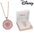 Disney Jewelry | Disney Rose Gold Minnie Mouse Pink Enamel Crystal Pendant Necklace | Color: Gold/Pink | Size: Os